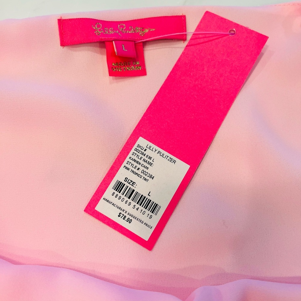 LILLY PULITZER KARMEN CAMI in DUSTY PINK, Sz. L •NWT• - Picture 4 of 5